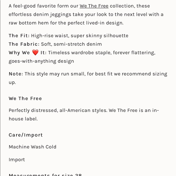 NWT Free People Raw Hem High Rise Jegging -Sierra - Picture 8 of 8